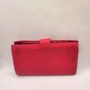 Chanel Caviar Leather Pink Wallet